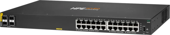HPE Aruba CX 6000 Series Rackmount Gigabit Managed Switch, 24x RJ-45, 4x SFP, 370W PoE+