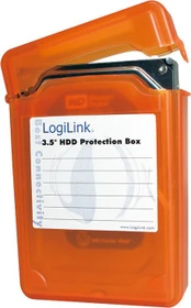 LogiLink Festplatten Schutz-Box, 3.5", orange