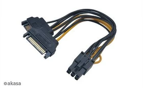 Akasa 2x 15-Pin SATA Strom auf 6-Pin PCIe, 150mm (AK-CBPW13-15)