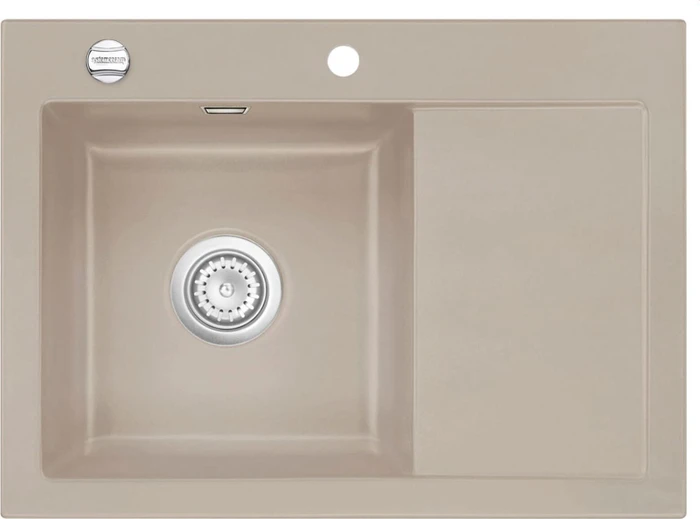 systemceram Mera 70 Einbau Becken links mit Ablauffernbedienung fango