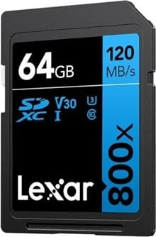 Lexar BLUE Series 800x, SD UHS-I U1 / UHS I U3, V10 / V30