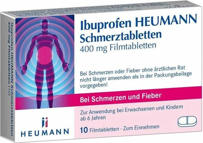 Ibuprofen 400mg Schmerztabletten Heumann Filmtabletten, 10 Stück