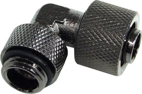 Aquatuning HF Schlauchanschluss, 90°, G1/4" AG auf 13/10mm drehbar, schwarz vernickelt