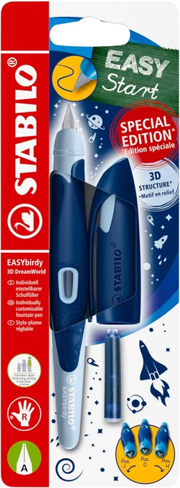 STABILO EASYbirdy 3D DreamWorld blau, rechte Hand, Anfänger, Blister