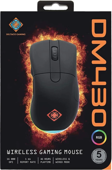 Deltaco DM430 Wireless Gaming Mouse schwarz, USB