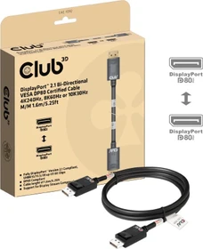 Club 3D DisplayPort 2.1 Kabel DP80 schwarz, 1.60m