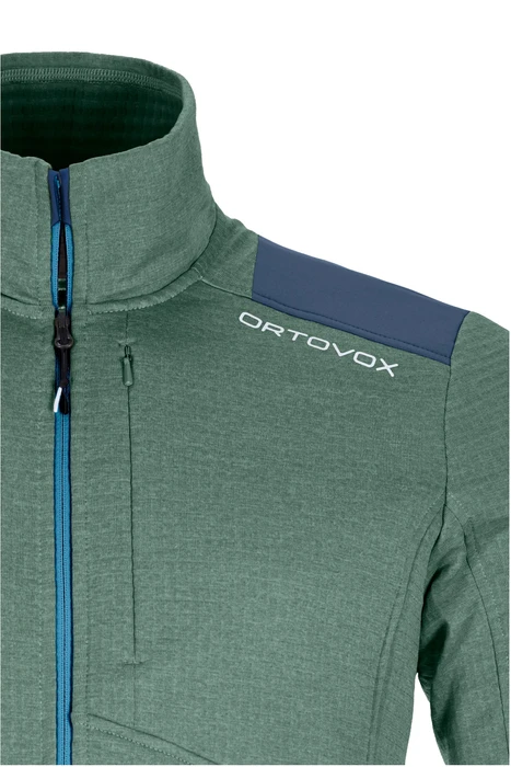 Ortovox Fleece Light Grid Hooded Funktionsjacke green forest (Herren)