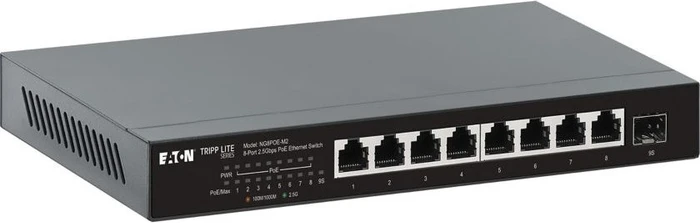 Eaton Tripp Lite Series Desktop 2.5G Switch, 8x RJ-45, 1x SFP+, 100W PoE+