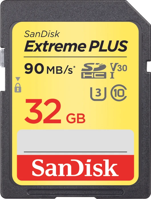 SanDisk Extreme PLUS R90/W60 32GB, UHS-I U3, Class 10