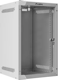 Lanberg WF10 Series 10" Rack Wandschrank 9HE, hängend, Flatpack, Glastür, IP20, RAL 7035, 310mm tief