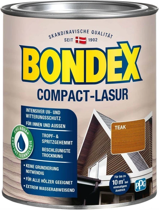 Bondex Compact-Lasur Außen Holzschutzmittel, 750ml