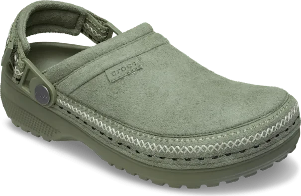 Crocs Crafted Vegan Suede Stitch Clog cargo