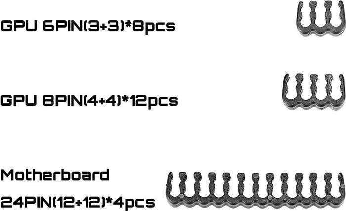 EZDIY-FAB Cable Extension Kit, 1x 24-Pin, 1x 4/8-Pin ATX, 2x 6-Pin PCIe, 16AWG, 2x 8-Pin PCIe, 16 AWG Nylon, schwarz/weiß