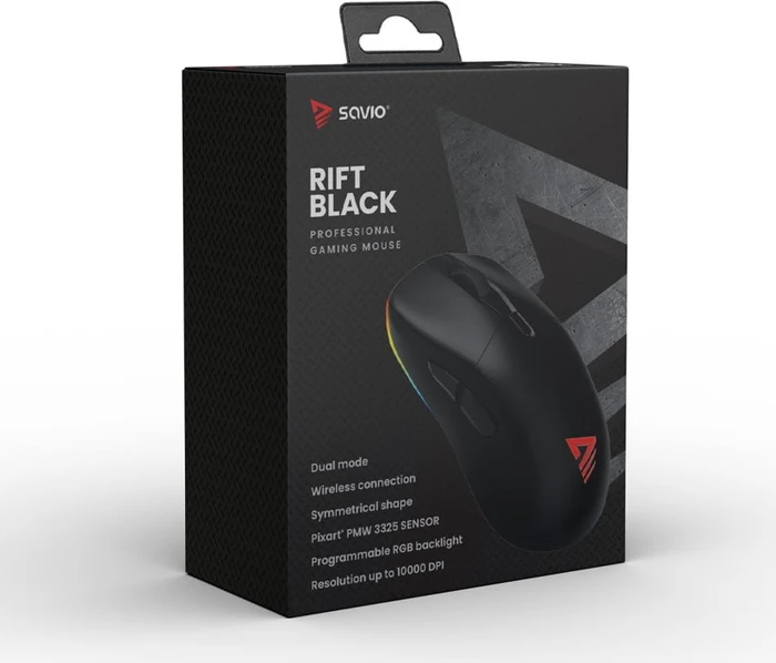 Savio Rift Black Gaming Mouse schwarz, USB
