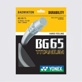 Yonex BG65 Titanium Badmintonsaite weiß 10m