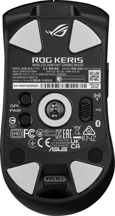 ASUS ROG Keris Wireless AimPoint schwarz, USB/Bluetooth