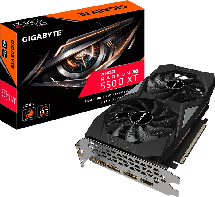 GIGABYTE Radeon RX 5500 XT OC 8G (Rev. 2.0), 8GB GDDR6, HDMI, 3x DP