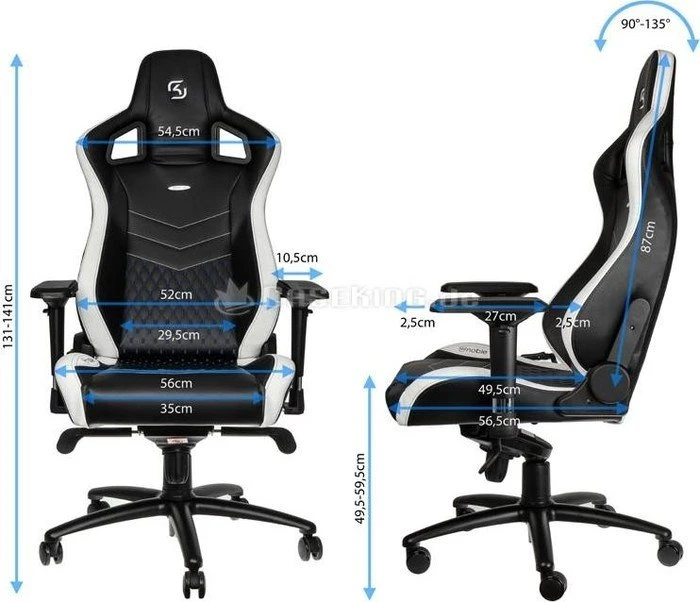 noblechairs Epic SK Edition Gamingstuhl, schwarz/weiß/blau