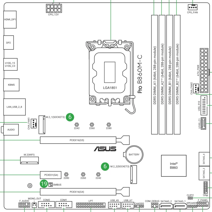 ASUS Pro B860M-C-CSM (Intel 1851)