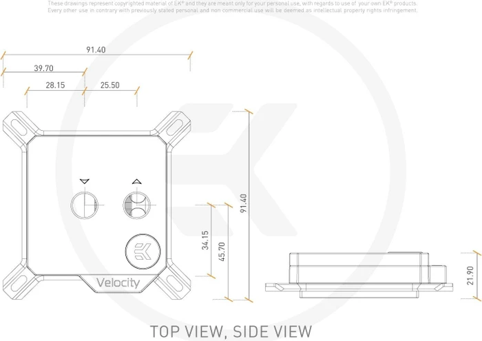 EK Water Blocks Quantum Line EK-Quantum Velocity D-RGB, Full Nickel