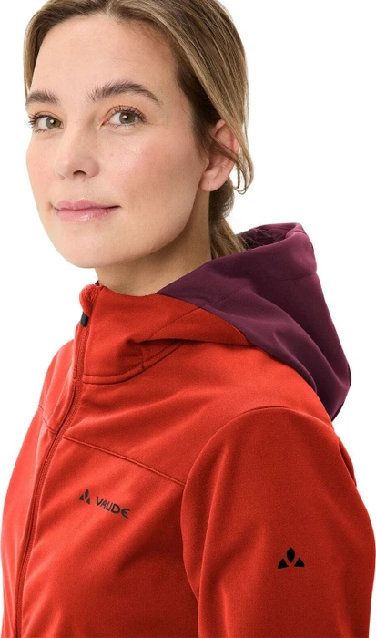 Vaude Qimsa Hooded Softshell Fahrradjacke glowing red (Damen)