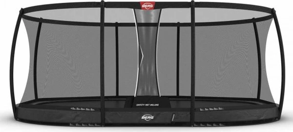 Berg Grand Champion InGround mit Sicherheitsnetz 470x310cm Trampolin grau