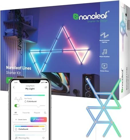 nanoleaf Lines 60 Degrees LED Lichtleiste Starterkit 2W, 15 Stück