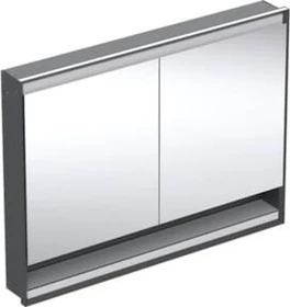 Geberit ONE Spiegelschrank ComfortLight, Nische, 2 Türen, UP-Montage, 120cm, schwarz matt/Aluminium pulverbeschichtet