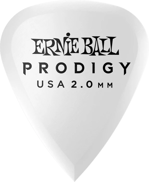 Ernie Ball White Standard Prodigy Pick, 2.0mm, 6-Pack