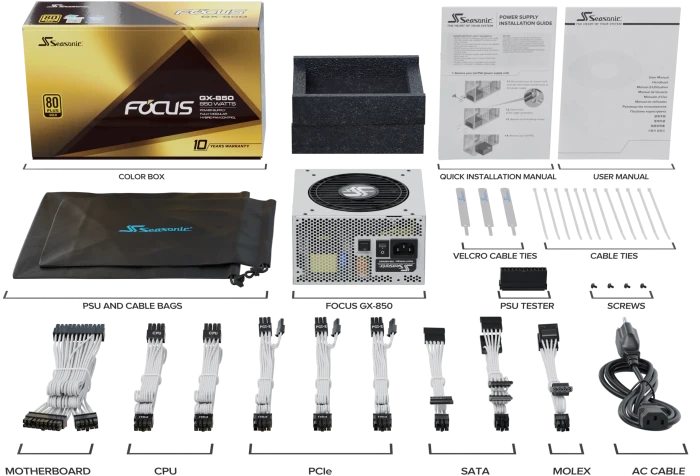 Seasonic Focus GX White Edition 850W, ATX 2.4