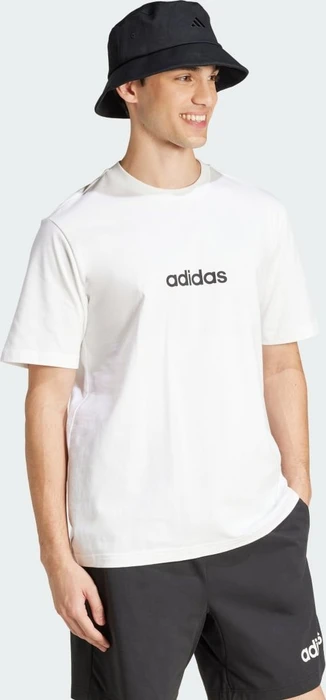 adidas Essentials Linear Single Jersey T-Shirt kurzarm weiß/schwarz (Herren)