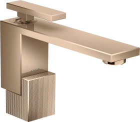Hansgrohe AXOR Edge Einhebel-Waschtischmischer 130 mit Push-Open Ablaufgarnitur diamantschliff polished red gold