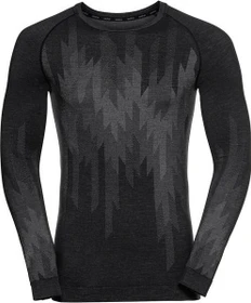 Odlo Kinship Performance Wool Warm Baselayer Funktionsshirt langarm black melange (Herren)