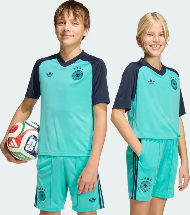 adidas FIFA WM 2026 Deutschland Auswärts Aufwärmtrikot kurzarm flash aqua (Junior)