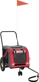 vidaXL Hunde 122x52cm Fahrradanhänger rot/schwarz