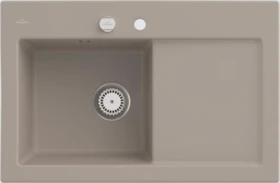 Villeroy & Boch Subway 45 Einbau Becken links mit Ablauffernbedienung almond