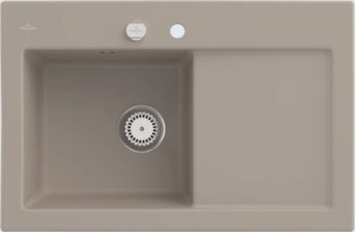 Villeroy & Boch Subway 45 Einbau Becken links mit Ablauffernbedienung almond