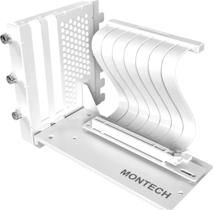 Montech Riser Card Vertical GPU Mounting Kit, gewinkelt, PCIe 5.0, 200mm, weiß