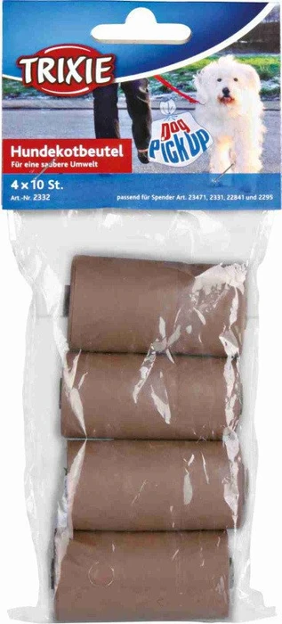 Trixie Dog Pick Up Hundekotbeutel aus Maisstärke, braun, Kunststoff, Größe M, 4x 10 Stück