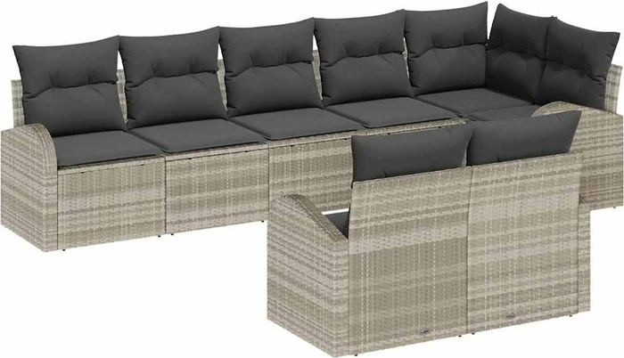vidaXL Polyrattan Gartensofa Lounge-Set, 9-tlg.