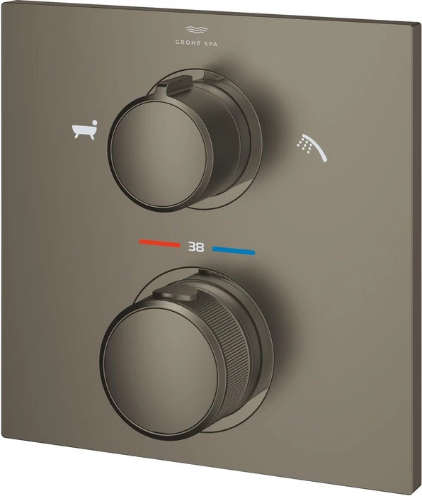 Grohe Allure Thermostat-Wannenbatterie mit integrierter 2-Wege-Umstellung satin graphite