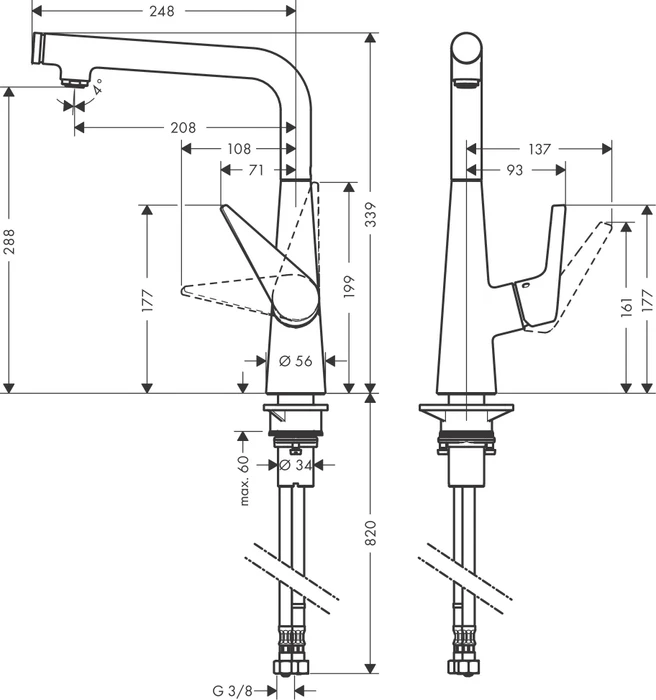 Hansgrohe Talis Select S 300 ausziehbar edelstahloptik