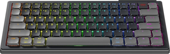 Cherry Xtrfy K63W Pro Compact Ultra-Wideband, schwarz/grau, LEDs RGB, MX LOW PROFILE 2.0 RED, USB/Bluetooth, US