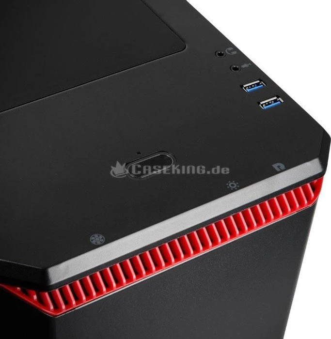 Phanteks Eclipse P400S Tempered Glass Edition schwarz/rot, Glasfenster, schallgedämmt