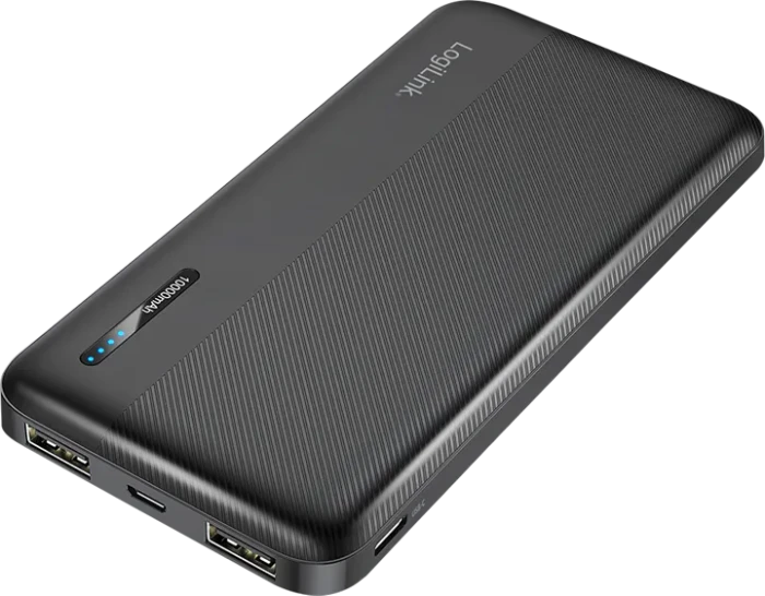 LogiLink Powerbank 10000mAh 2x USB-A 1x USB-C schwarz