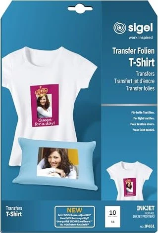 Sigel helle T-Shirt Transferfolie weiß, A4, 10 Blatt