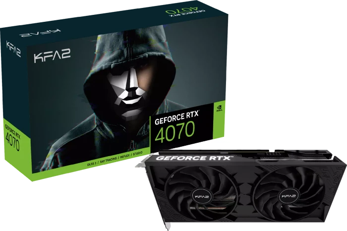 KFA2 GeForce RTX 4070 1-Click OC 2X, 12GB GDDR6X, HDMI, 3x DP