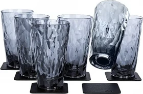 Silwy 6er-Set Magnet Longdrink Becher 300ml grey