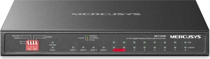 Mercusys Desktop Gigabit Switch, 10x RJ-45, 2x SFP, 110W PoE+