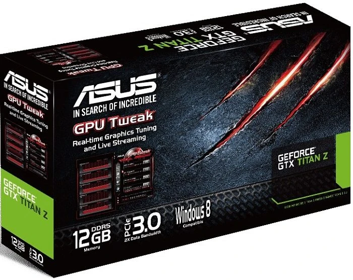 ASUS GeForce GTX Titan Z, GTXTITANZ-12GD5, 2x 6GB GDDR5, 2x DVI, HDMI, DP